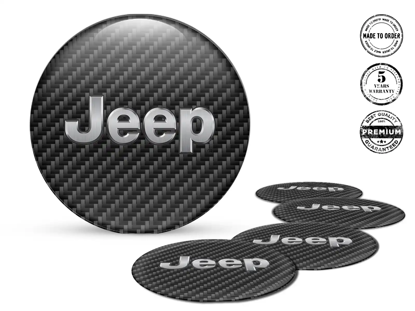 Jeep Pegatina de Rueda Logo Diseño de Resina Bombada